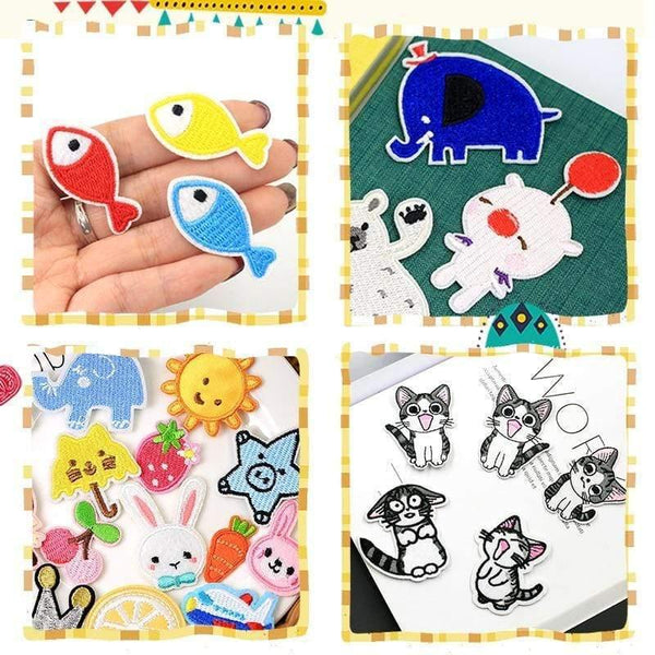 Planet Gates Cute Anime Cartoon Children Iron On Patches For Clothing Sticker Sew On Embroidery Patch On Clothes Applique Stripes Mix Lot