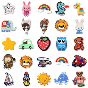 Planet Gates Cute Anime Cartoon Children Iron On Patches For Clothing Sticker Sew On Embroidery Patch On Clothes Applique Stripes Mix Lot