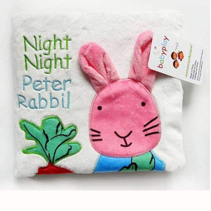 Planet Gates Cute baby cloth book night rabbit Baby Educational toys Animal Cat Rabbit Duck squirrel Rattle infant Toys