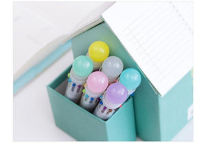 Planet Gates Cute Candy Color Multi 10 Color In One Set Ballpoint Pen Writing School Office Supplies Stationery