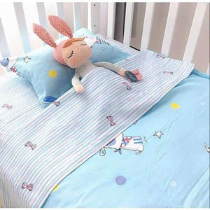 Planet Gates cute dog 3Pcs Baby Bedding Set Cotton Crib Sets Baby Cot Set Including Duvet Cover +Pillowcase +Flat Sheet Kindergarten bedding Sets