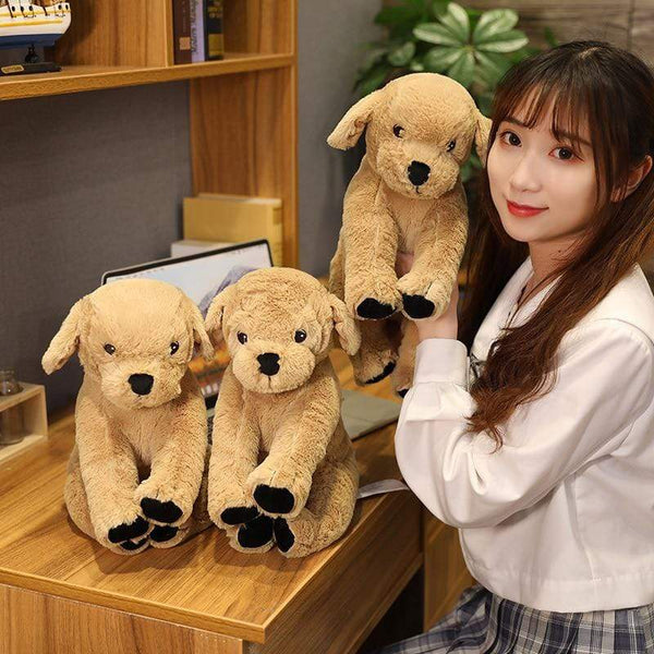 Planet Gates Cute dog plush toy life like labrador puppy soft doll stuffed real life animal lying position dog pillow kids toys birthday gift
