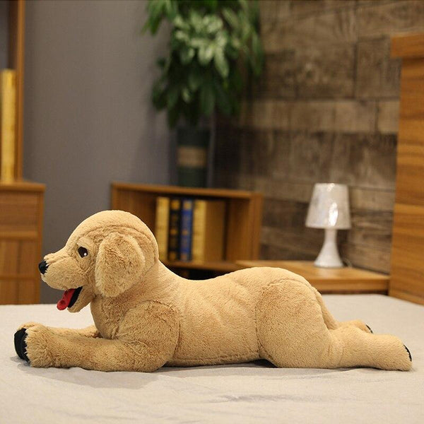 Planet Gates Cute dog plush toy life like labrador puppy soft doll stuffed real life animal lying position dog pillow kids toys birthday gift