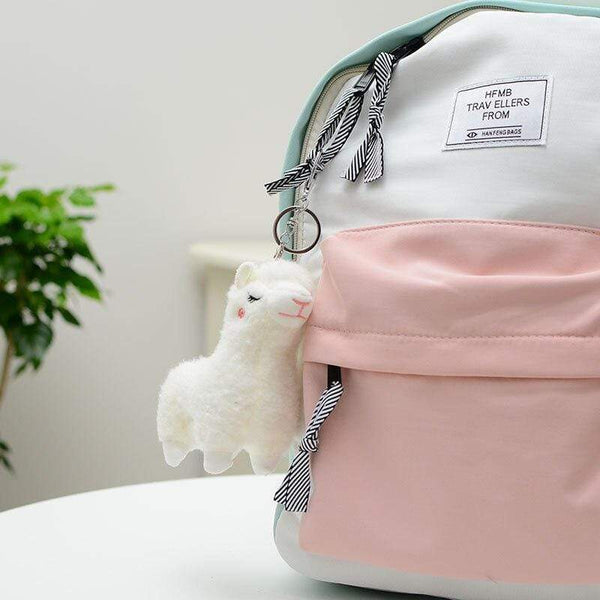 Planet Gates Cute mini alpaca smiling alpaca soft cotton animal plush stuffed doll toy keychain cartoon bag pendant kids girl birthday gift