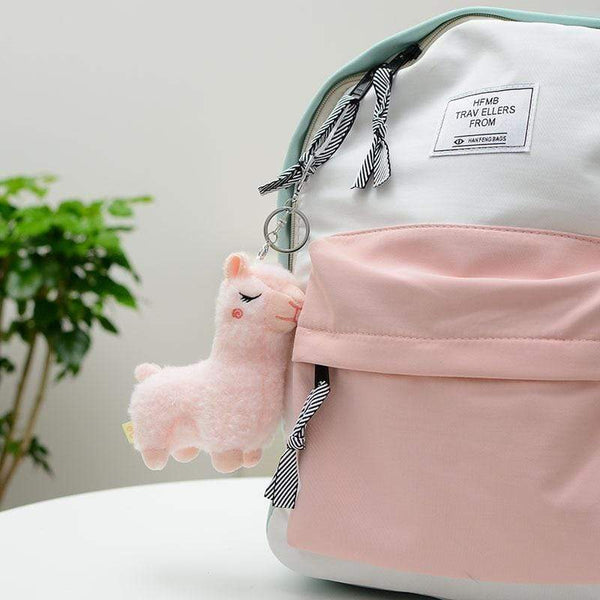 Planet Gates Cute mini alpaca smiling alpaca soft cotton animal plush stuffed doll toy keychain cartoon bag pendant kids girl birthday gift