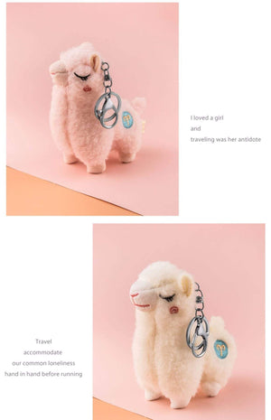 Planet Gates Cute mini alpaca smiling alpaca soft cotton animal plush stuffed doll toy keychain cartoon bag pendant kids girl birthday gift