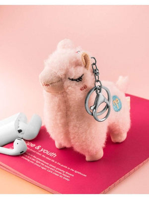 Planet Gates Cute mini alpaca smiling alpaca soft cotton animal plush stuffed doll toy keychain cartoon bag pendant kids girl birthday gift