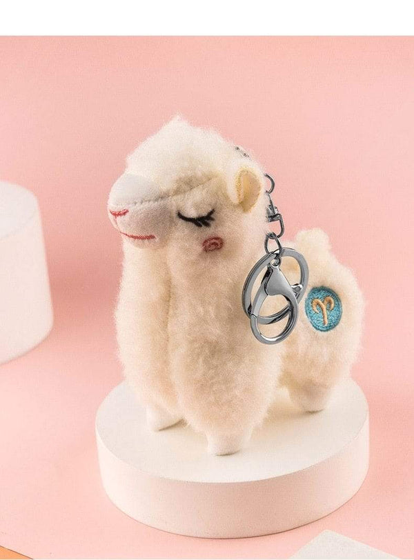Planet Gates Cute mini alpaca smiling alpaca soft cotton animal plush stuffed doll toy keychain cartoon bag pendant kids girl birthday gift