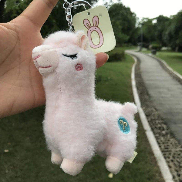 Planet Gates Cute mini alpaca smiling alpaca soft cotton animal plush stuffed doll toy keychain cartoon bag pendant kids girl birthday gift