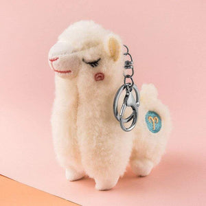 Planet Gates Cute mini alpaca smiling alpaca soft cotton animal plush stuffed doll toy keychain cartoon bag pendant kids girl birthday gift
