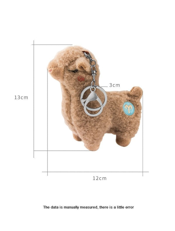 Planet Gates Cute mini alpaca smiling alpaca soft cotton animal plush stuffed doll toy keychain cartoon bag pendant kids girl birthday gift