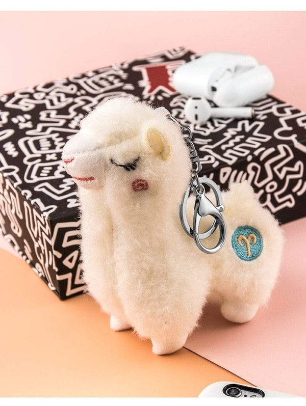 Planet Gates Cute mini alpaca smiling alpaca soft cotton animal plush stuffed doll toy keychain cartoon bag pendant kids girl birthday gift