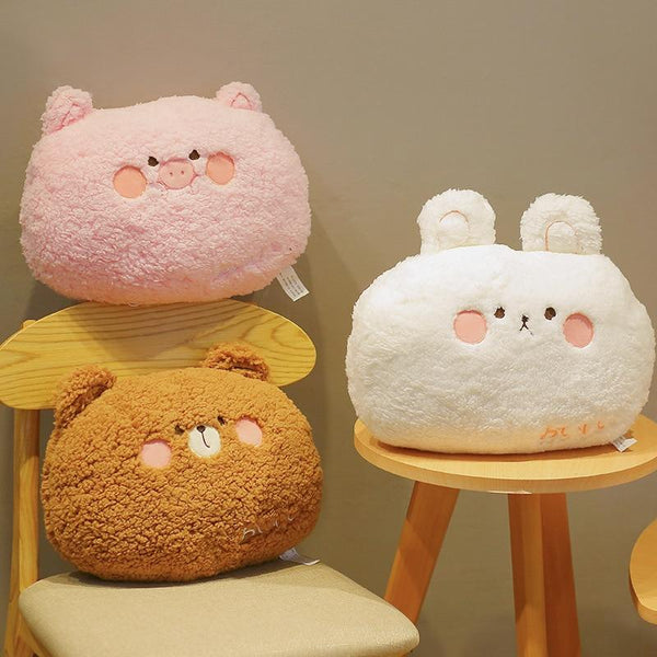 Planet Gates Cute Plush Animals Pillow Soft Lovely Brown Teddy Bear Rabbit Frog Tiger Pig Doll Sofa Chair Cushion For Girls Birthday Gifts