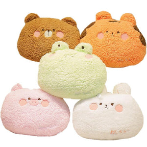 Planet Gates Cute Plush Animals Pillow Soft Lovely Brown Teddy Bear Rabbit Frog Tiger Pig Doll Sofa Chair Cushion For Girls Birthday Gifts