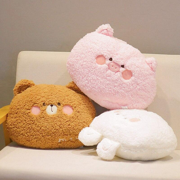 Planet Gates Cute Plush Animals Pillow Soft Lovely Brown Teddy Bear Rabbit Frog Tiger Pig Doll Sofa Chair Cushion For Girls Birthday Gifts