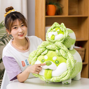 Planet Gates Cute Vegetable Fairy Plush Toys Japanese Cabbage Dog Fluffy Soft Shiba Inu Pillow Stuffed Animals Doll for Kids Baby Girls Gifts