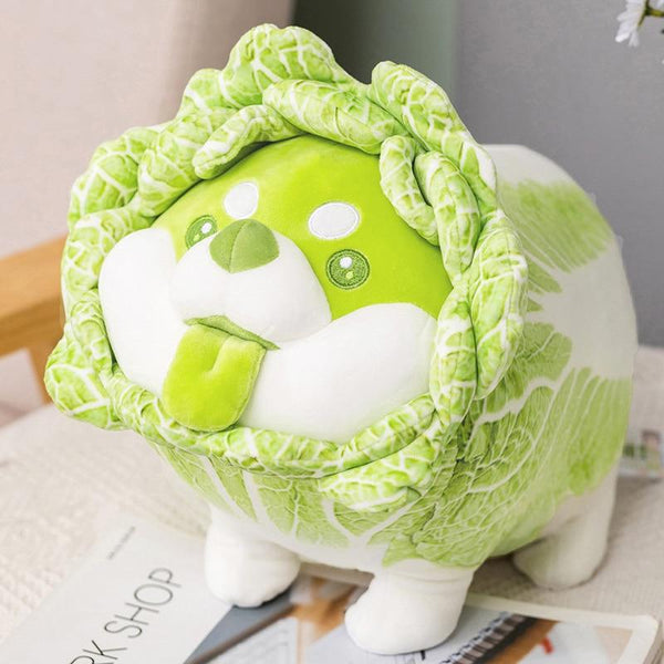 Planet Gates Cute Vegetable Fairy Plush Toys Japanese Cabbage Dog Fluffy Soft Shiba Inu Pillow Stuffed Animals Doll for Kids Baby Girls Gifts