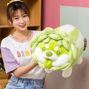 Planet Gates Cute Vegetable Fairy Plush Toys Japanese Cabbage Dog Fluffy Soft Shiba Inu Pillow Stuffed Animals Doll for Kids Baby Girls Gifts