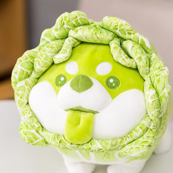Planet Gates Cute Vegetable Fairy Plush Toys Japanese Cabbage Dog Fluffy Soft Shiba Inu Pillow Stuffed Animals Doll for Kids Baby Girls Gifts