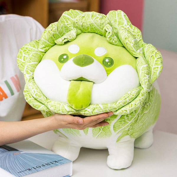 Planet Gates Cute Vegetable Fairy Plush Toys Japanese Cabbage Dog Fluffy Soft Shiba Inu Pillow Stuffed Animals Doll for Kids Baby Girls Gifts
