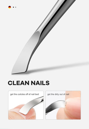 Planet Gates Cuticle Pusher and Spoon Nail Cleaner Remover Cutter Durable Manicure Pedicure Tool Polish Fingernails and Toenails