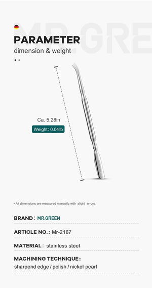 Planet Gates Cuticle Pusher and Spoon Nail Cleaner Remover Cutter Durable Manicure Pedicure Tool Polish Fingernails and Toenails