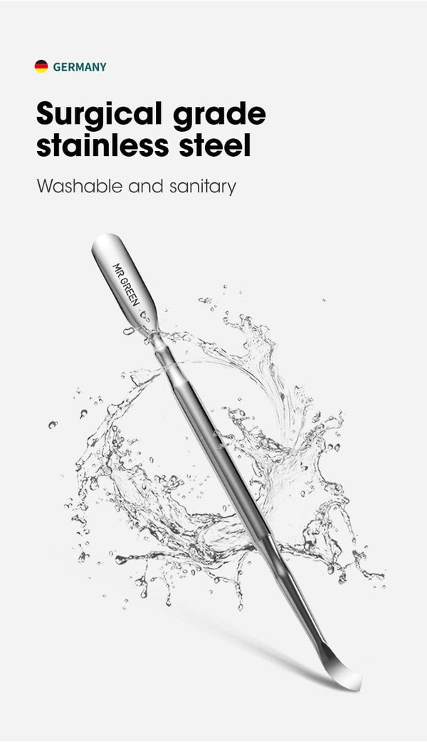 Planet Gates Cuticle Pusher Double Ended Nail Polish Remover Manicure Pusher Tool Nail Dirt Cleaner Stainless Steel Dead Skin Pusher