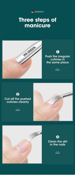 Planet Gates Cuticle Pusher Double Ended Nail Polish Remover Manicure Pusher Tool Nail Dirt Cleaner Stainless Steel Dead Skin Pusher