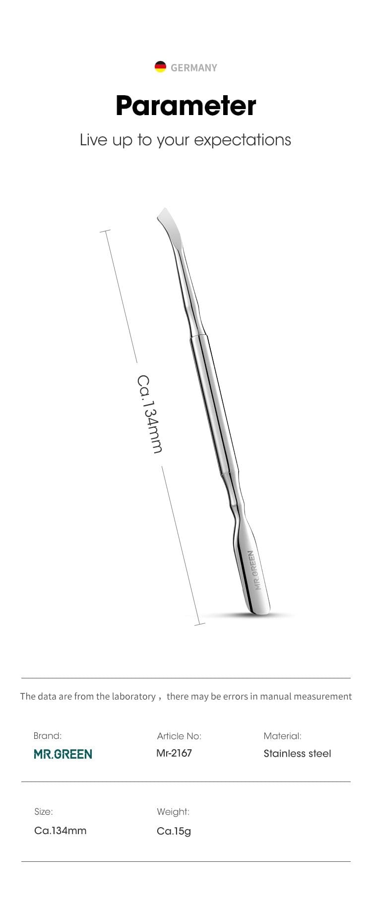 Planet Gates Cuticle Pusher Double Ended Nail Polish Remover Manicure Pusher Tool Nail Dirt Cleaner Stainless Steel Dead Skin Pusher