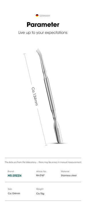 Planet Gates Cuticle Pusher Double Ended Nail Polish Remover Manicure Pusher Tool Nail Dirt Cleaner Stainless Steel Dead Skin Pusher