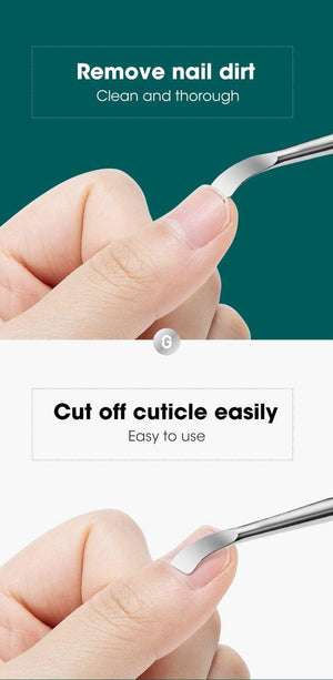 Planet Gates Cuticle Pusher Double Ended Nail Polish Remover Manicure Pusher Tool Nail Dirt Cleaner Stainless Steel Dead Skin Pusher