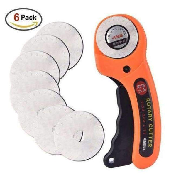 Planet Gates Cutter And Backup / China 45mm Rotary Cutter With 6 Backup Blades Premium Quilters Sewing Handcraft DIY Leather Tools Fabric Cutter Paper Leather Cutter