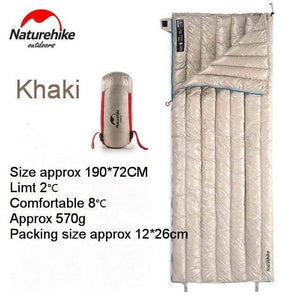 Planet Gates CW280 khaki W pillow Outdoor Envelope 85% Goose Down Sleeping Bag Waterproof Ultralight Sleeping Bags Winter Camping Splicing