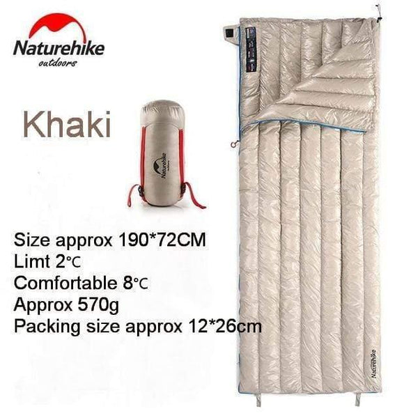 Planet Gates CW280 khaki W pillow Outdoor Envelope 85% Goose Down Sleeping Bag Waterproof Ultralight Sleeping Bags Winter Camping Splicing