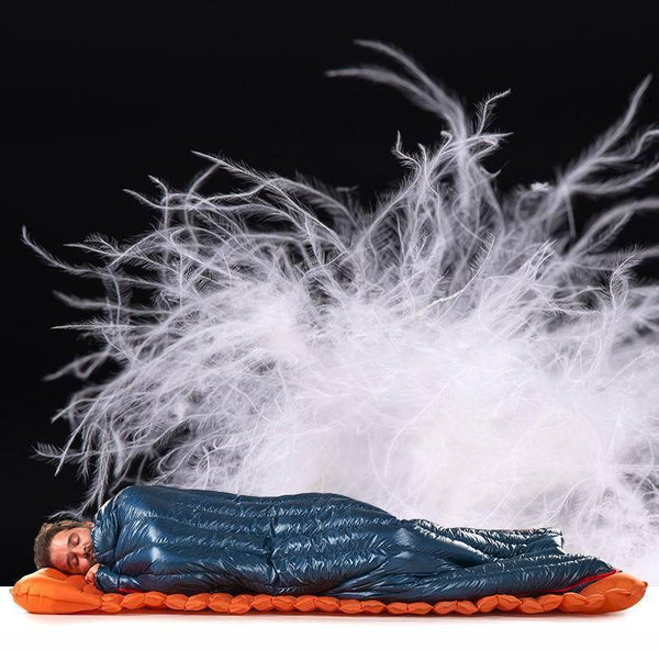 Planet Gates CW280 navy W pillow Outdoor Envelope 85% Goose Down Sleeping Bag Waterproof Ultralight Sleeping Bags Winter Camping Splicing