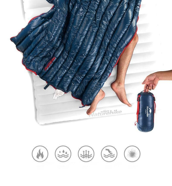 Planet Gates CW280 navy W pillow Outdoor Envelope 85% Goose Down Sleeping Bag Waterproof Ultralight Sleeping Bags Winter Camping Splicing