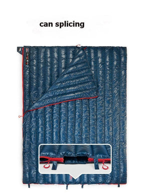 Planet Gates CW280 navy W pillow Outdoor Envelope 85% Goose Down Sleeping Bag Waterproof Ultralight Sleeping Bags Winter Camping Splicing