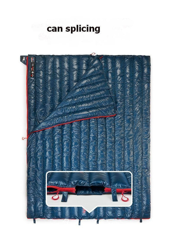 Planet Gates CW280 navy W pillow Outdoor Envelope 85% Goose Down Sleeping Bag Waterproof Ultralight Sleeping Bags Winter Camping Splicing