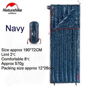 Planet Gates CW280 navy W pillow Outdoor Envelope 85% Goose Down Sleeping Bag Waterproof Ultralight Sleeping Bags Winter Camping Splicing