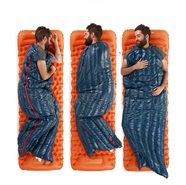 Planet Gates CW280 navy W pillow Outdoor Envelope 85% Goose Down Sleeping Bag Waterproof Ultralight Sleeping Bags Winter Camping Splicing