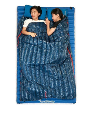 Planet Gates CW280 navy W pillow Outdoor Envelope 85% Goose Down Sleeping Bag Waterproof Ultralight Sleeping Bags Winter Camping Splicing