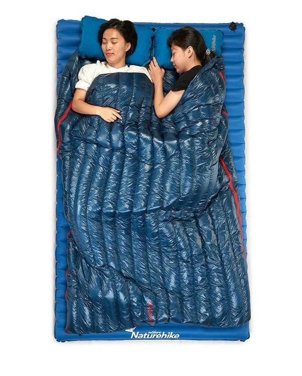 Planet Gates CW280 navy W pillow Outdoor Envelope 85% Goose Down Sleeping Bag Waterproof Ultralight Sleeping Bags Winter Camping Splicing