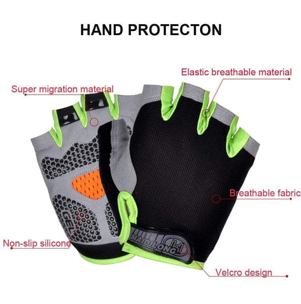 Planet Gates Cycling Anti-slip Anti-sweat Men Women Half Finger Gloves Breathable Anti-shock Sports Gloves Bike Bicycle Glove
