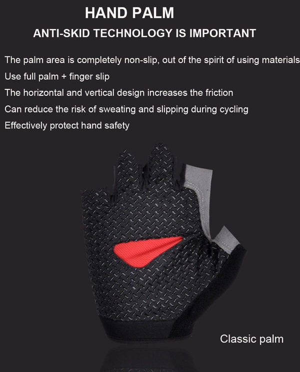 Planet Gates Cycling Anti-slip Anti-sweat Men Women Half Finger Gloves Breathable Anti-shock Sports Gloves Bike Bicycle Glove