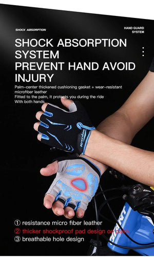 Planet Gates Cycling Anti-slip Anti-sweat Men Women Half Finger Gloves Breathable Anti-shock Sports Gloves MTB Bike Bicycle Glove