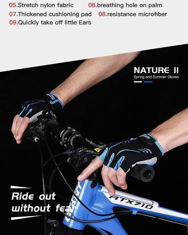 Planet Gates Cycling Anti-slip Anti-sweat Men Women Half Finger Gloves Breathable Anti-shock Sports Gloves MTB Bike Bicycle Glove