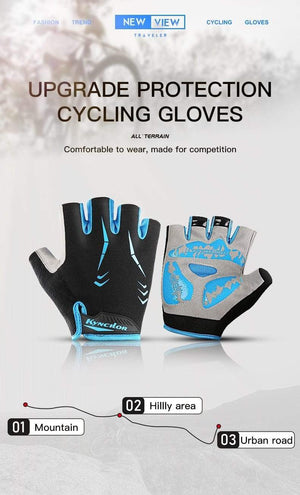 Planet Gates Cycling Anti-slip Anti-sweat Men Women Half Finger Gloves Breathable Anti-shock Sports Gloves MTB Bike Bicycle Glove