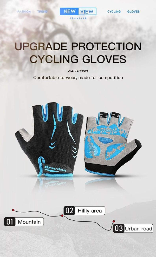 Planet Gates Cycling Anti-slip Anti-sweat Men Women Half Finger Gloves Breathable Anti-shock Sports Gloves MTB Bike Bicycle Glove
