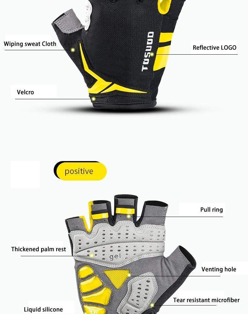 Planet Gates Cycling Bike Half Finger Non-slip Gloves Shockproof Summer Breathable MTB Road Bicycle Gloves Men Women Cycling Equipment