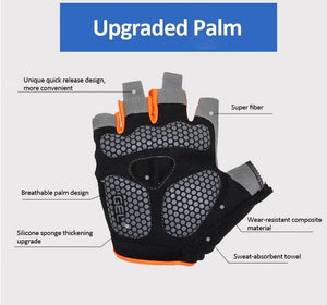 Planet Gates Cycling Gloves Anti-slip Anti-sweat Men Women Half Finger Gloves Breathable Anti-shock Sports Gloves MTB Bike Bicycle Glove